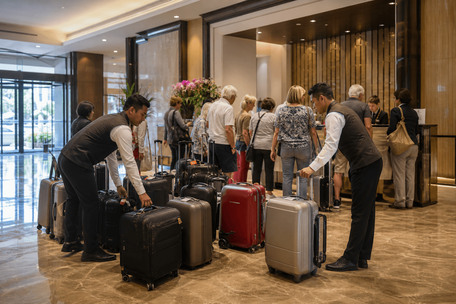 Supporto durante check-in e check-out di gruppo